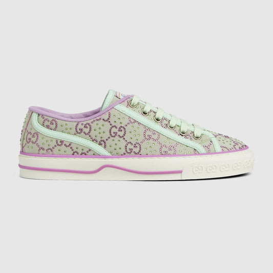 GUCCI Tennis 1977 Pale Green And Lilac Sneaker