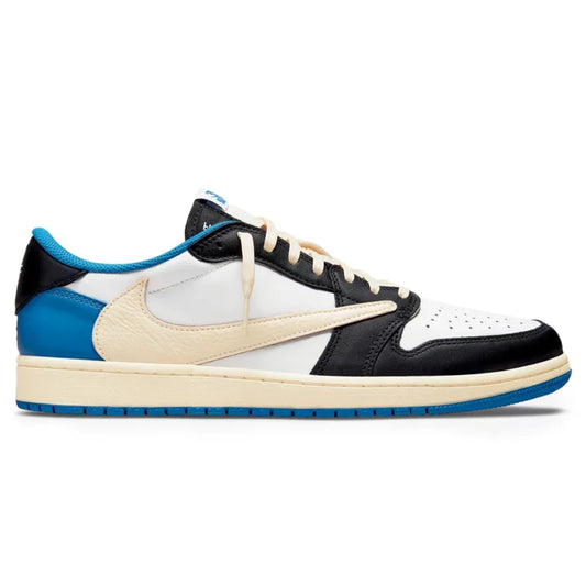 Fragment Design x Travis Scott x Air Jordan 1 Retro Low ‘Sail Black Military Blue’